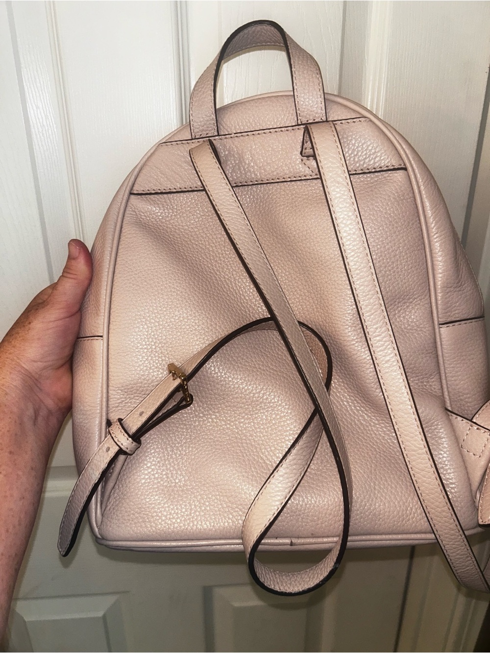 Michael Kors Pebbled Leather Backpack - Blush Taupe - Picture 3 of 7